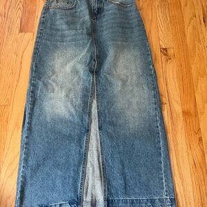 BDG Blue Denim Flare Skirt